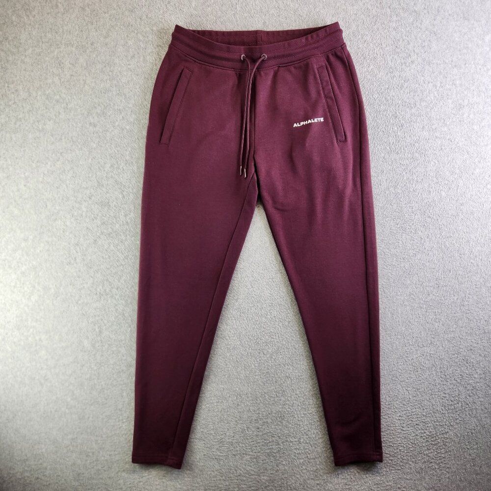 Alphalete Pants Mens M Red Sweatpants Jogger Tapered Lounge Training Lifting Gym
